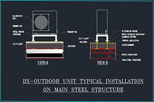 Dx-Outdoor Unit Typical Installation on main Steel Structure