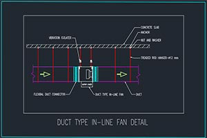 Duct Type In-Line Fan Installation Typical Detail